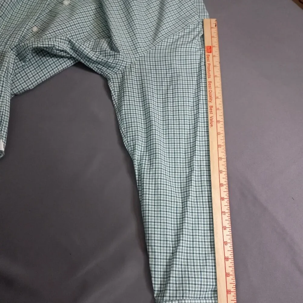 J. Crew Crosby 120's Ply Shirt Blue Green Gingham Check Cotton Size M